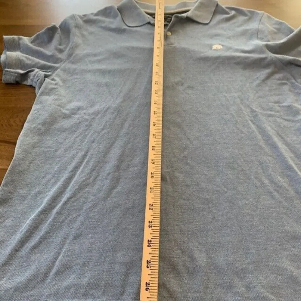 Banana Republic Polo Shirt Mens L Short‎ Sleeve Blue Collared Light Blue w/Logo